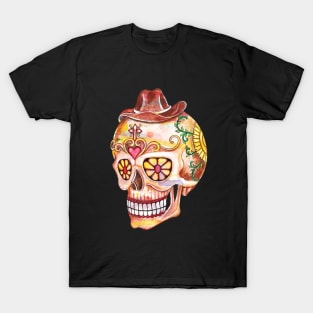 Sugar skull day of the dead hand. T-Shirt